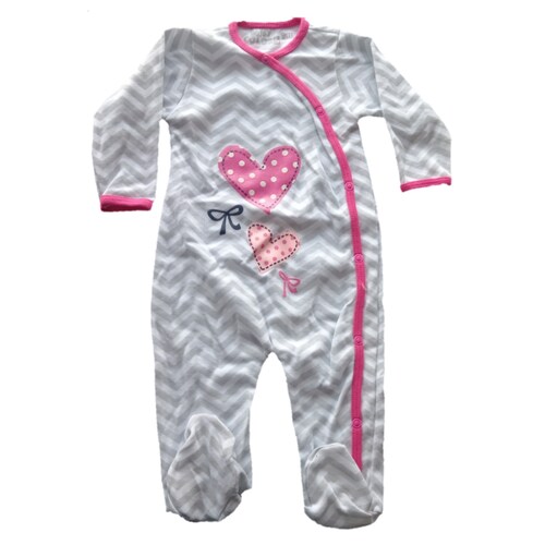 Conjunto de 3 prendas para niña, con estampado de corazones 