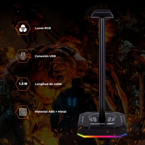 Soporte Con Rgb Para Audífonos Gamer Stand Holder Immortal