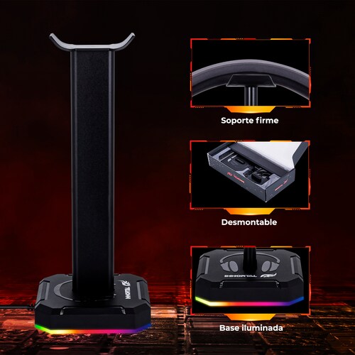 Soporte Con Rgb Para Audífonos Gamer Stand Holder Immortal