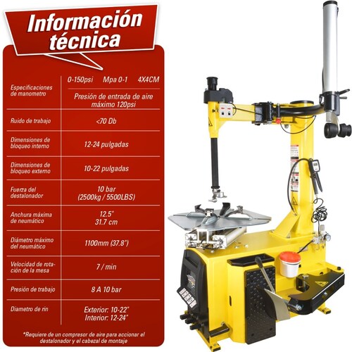 Desmontadora Llantas Brazo Robotico + Balanceadora De 10 a 24 Pulgadas