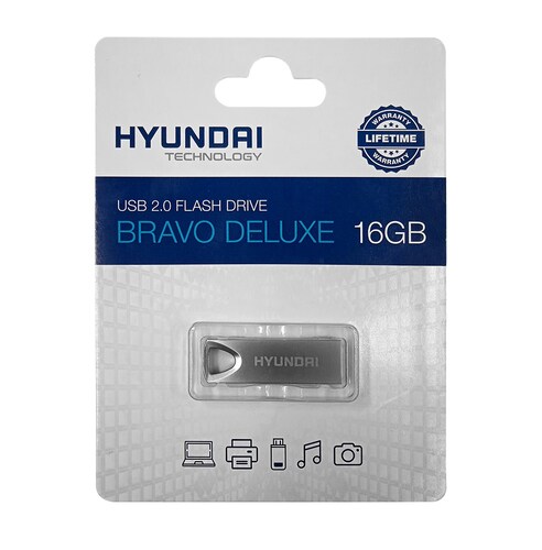 Memoria Usb Hyundai 16gb Usb 2.0 Plata datos metálica pc laptop portátil aluminio mac gamer juego