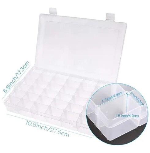 2 Piezas Caja Organizadora Con 36 Divisiones Modificables
