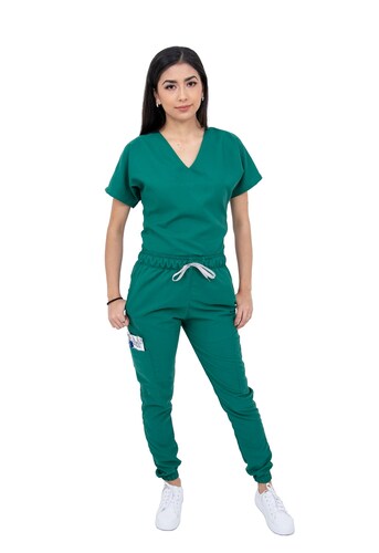 Pijama Quirúrgica Verde Jade Jogger Antifluidos Dama