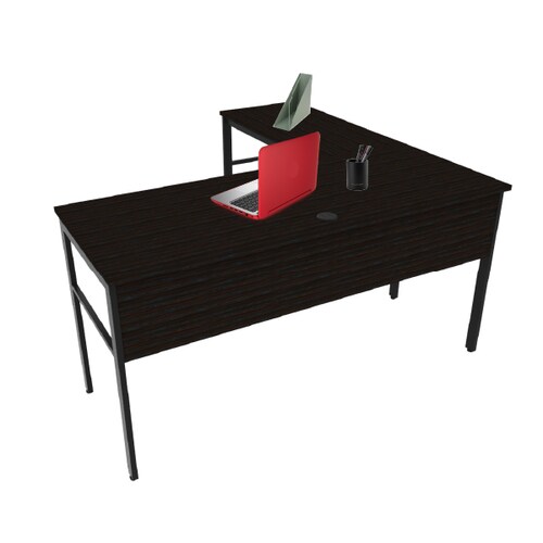 Línea Italia Escritorio Urban 602 Color Ébano Boreal/Negro | Estación de Trabajo Adaptable para Hogar y Estudio | Fácil de Armar