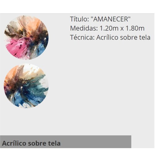 Cuadro "Amanecer" Pintura Arte Acrílico Sobre Tela 1.20X1.80Mts.