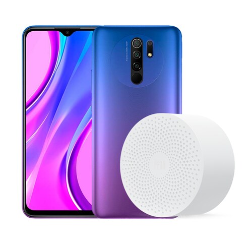 Xiaomi Redmi 9 4/128GB Azul (Dual SIM) +  Bocina Mi Compact Bluetooth Speaker