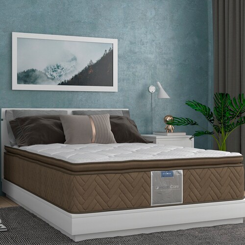 Colchón Restonic King Size Leyen Nova Anti-Ácaros Ortopédico Confort Con Colchoneta PILLOW TOP