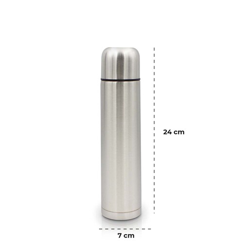 Termo Bala Plateado Metálico De Acero Inoxidable 500ml