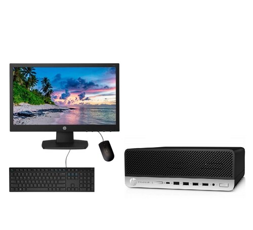 PC HP ProDesk 600 G3 SFF- Core i5, 6ta generación- 8GB RAM- 1TB HDD- Monitor 19"- Windows 10 Pro- Equipo Clase A, Reacondicionado.