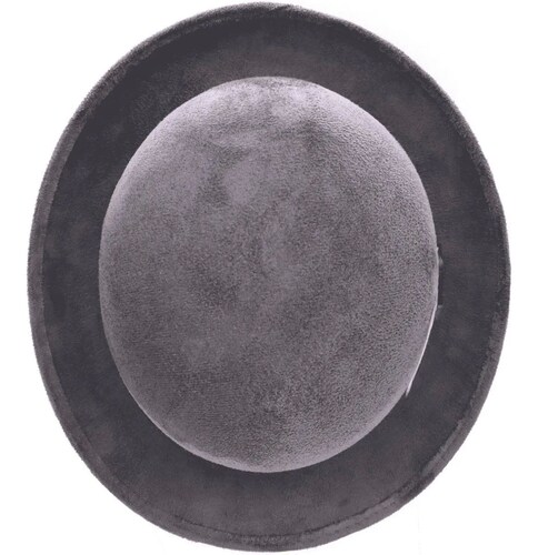 Sombrero Unisex Bombín Gamuza Retro Hípster Elegante Vintage Resorte Pluma Gris Oscuro