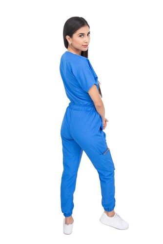Pijama Quirúrgica Azul Plumbago Jogger Antifluidos Dama