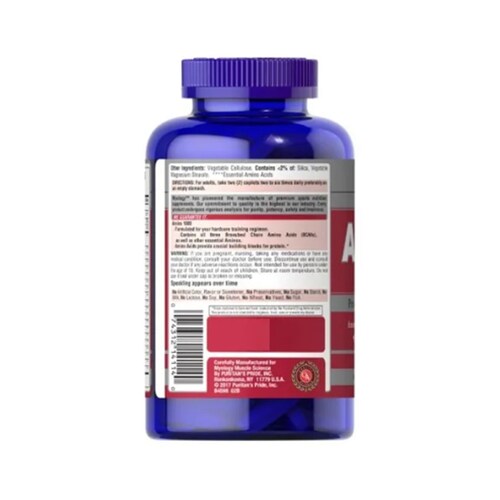 Aminoacidos Esenciales Bcaa 190 Caps Deportivo Amino 1000 Puritan's Pride