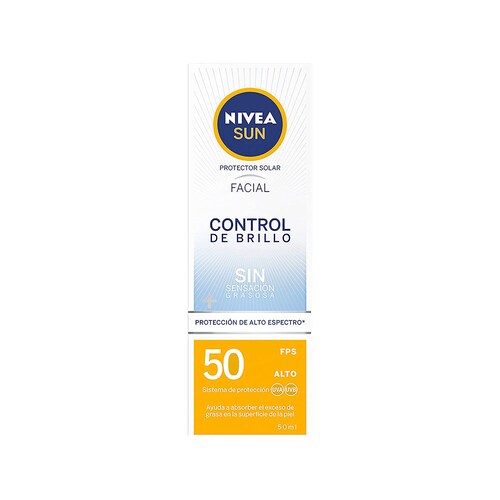 Nivea Sun Protector Solar Facial Control De Brillo Fps 50+, 50ml