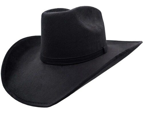 Sombrero Unisex Texana Vaquero 8 Segundos Gamuza Elegante Negro