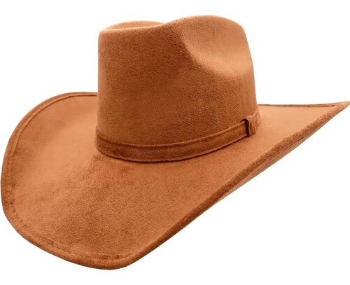 Sombrero Unisex Texana Vaquero 8 Segundos Gamuza Elegante Tabaco