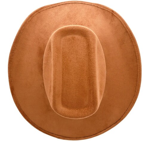 Sombrero Unisex Texana Vaquero 8 Segundos Gamuza Elegante Tabaco