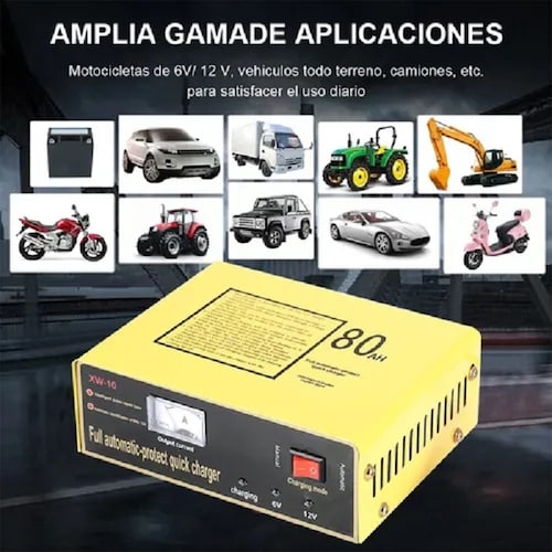 Cargador Inteligente De Batería Para Auto Y Motocicleta