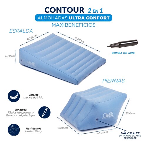 Almohadas para Piernas, Espalda y Rodillas Wow Sleep Contour 2 en 1 + Legacy Pillow Maxibeneficios pack 3