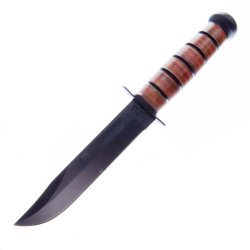 Ka1217 Kabar Usmc Full Plain Leather Alto Carbon Funda De Piel