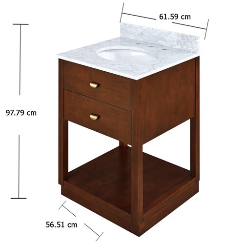 Lavabo de baño de mármol italiano Lellerman - SEI BT7886