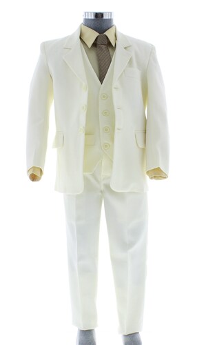 Traje de Niño Tres Piezas Color Hueso 2379 2 a 18 Años.