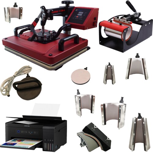 PLANCHA COMBO DE 8 EN 1 A " 11 EN 1 " SUBLIMACION + EPSON ECOTANK + 150 REGALOS