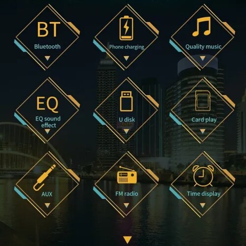 Reproductor Autoestéreo Usb Auxiliar Bluetooth 1din Estéreo