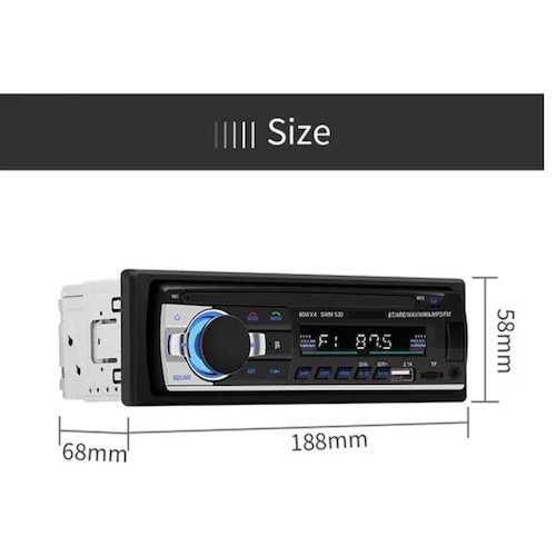 Reproductor Autoestéreo Usb Auxiliar Bluetooth 1din Estéreo