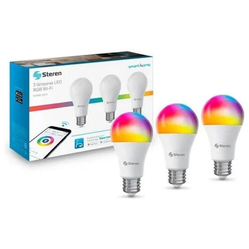 3 Focos Led Wi-fi Multicolor, De 10 W | Shome-120/3