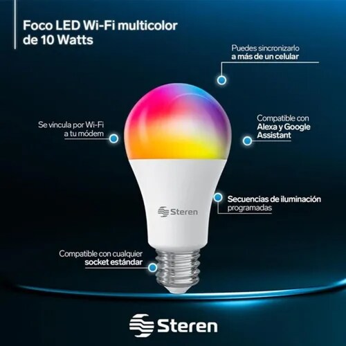 3 Focos Led Wi-fi Multicolor, De 10 W | Shome-120/3