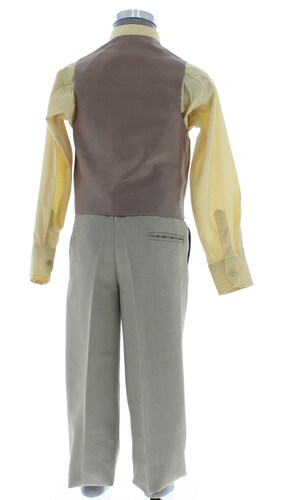 Traje de Vestir Niño Tres Piezas Color Beige 2896 4 a 18 Años.