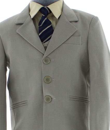 Traje de Vestir Niño Tres Piezas Color Beige 2896 4 a 18 Años.