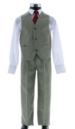 Traje de Vestir Niño Tres Piezas Color Verde 2900 2 a 18 Años.