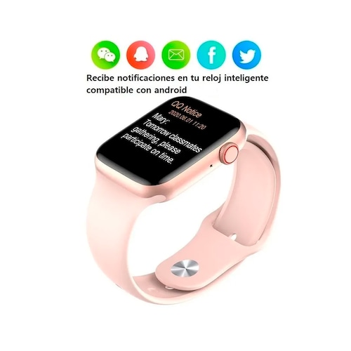 Smartwatch Reloj Inteligente Mas Manos Libres Audifonos Inalámbricos In-ear  Aut119 Con Bluetooth 5.0 Color Rosa.