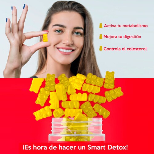 Smart Detox - Suplemento en gomitas Originales Vinagre de Manzana 70 gomitas Smart Vitamins