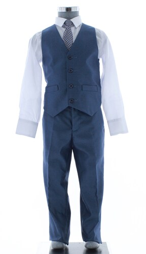Traje de Vestir Niño Tres Piezas Color Azul 2916 1 a 16 Años.