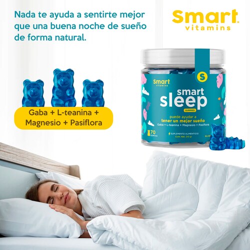 SMART SLEEP- Suplemento en gomitas Originales, Disfruta un sueño profundo y reparador 70 gomitas Smart Vitamins
