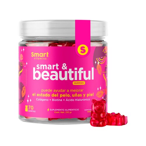 SMART & BEAUTIFUL- Suplemento en gomitas Originales Pelo, uñas y piel más fuertes y sanos 70 gomitas Smart Vitamins