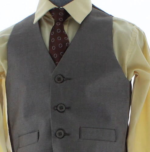 Traje de Vestir Niño Tres Piezas Color Cafe 2926 4 a 18 Años.