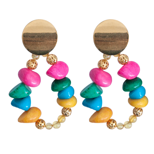 Aretes Ámbar Tipo Broquel Circular
