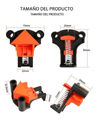 Abrazadera De Ángulo Recto 90/60/120 Grados Para Carpintería