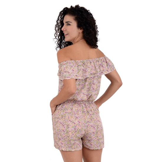 Jumper Palazzo Jumpsuit Con Short Fresco Moda Casual Estampado Floreado Para Dama Mujer Jumper Palazzo Jumpsuit Con Short Fresco Moda Casual Estampado Floreado Para Dama Mujer