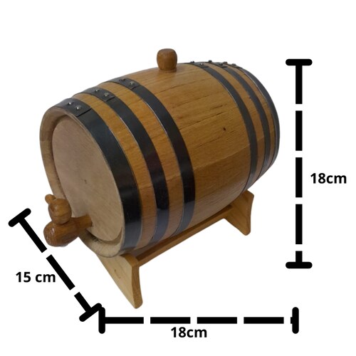 Barrica de roble 3L personalizable para reposar Tequila