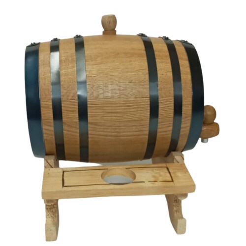 Barrica de roble 2L personalizable para reposar Tequila con base copera