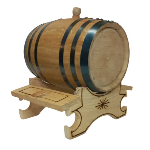 Barrica de roble 2L personalizable para reposar Tequila con base copera