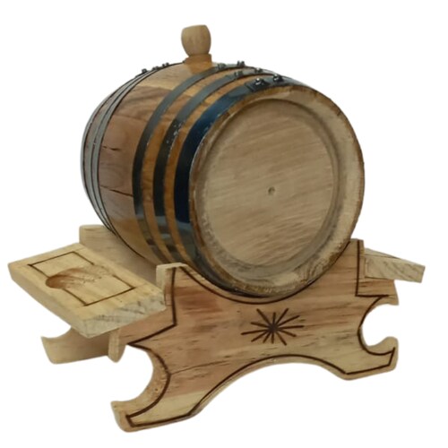 Barrica de roble 1L personalizable para reposar Tequila con base copera