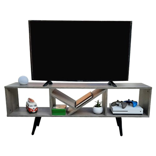 Rack Centro De Entretenimiento Smart Hogare, Para Tv 55 Inteligente y Moderno Gris Storm 