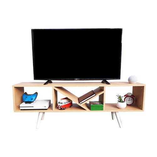 Rack Centro De Entretenimiento Smart Hogare, Para Tv 55  Moderno y Elegante Roble 