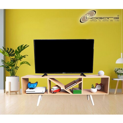 Rack Centro De Entretenimiento Smart Hogare, Para Tv 55  Moderno y Elegante Roble 