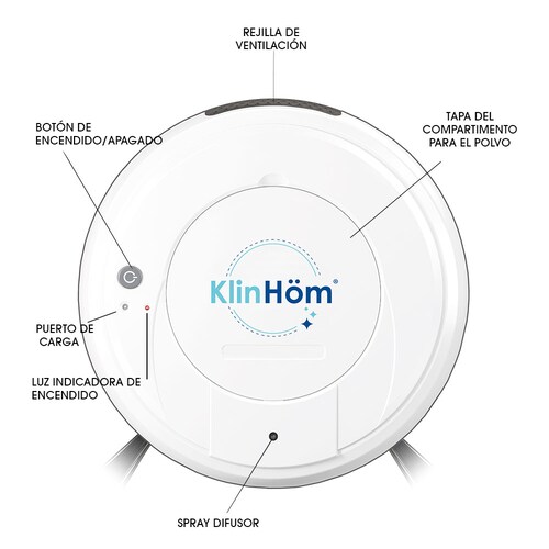 Aspiradora robot Klin Hom trapeadora blanca  